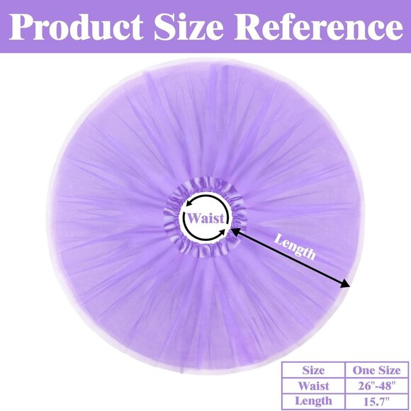 Women's Light Purple Adults 5 Layered Tulle Skirt Halloween Tutus Fluffy Skirts - Picture 6 of 6